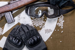  protective glasses and lot of bullets